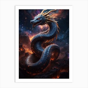 Dragon In Space Art Print