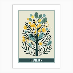 Hemlock Tree Flat Illustration 2 Poster Art Print