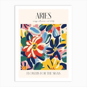 Flowers For The Signs Aries 1 Zodiac Sign Art Print