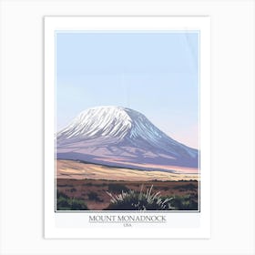 Mount Monadnock Usa Color Line Drawing 4 Poster Art Print