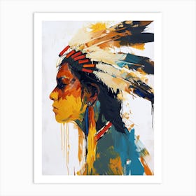 Shawnee Shadows In Abstract Art ! Native American Art Art Print