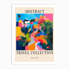 Abstract Travel Collection Poster Tulum Mexico 3 Art Print