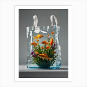 Goldfish Shopping Bag Art Print