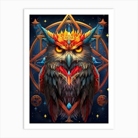 Owl Art Intricate Art Print