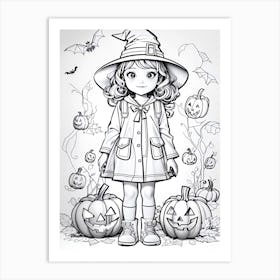 Halloween Beautiful Woman Art Print