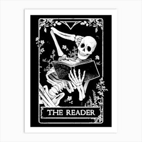 The Reader - Death Skull Book Gift Art Print