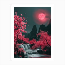 Red Cherry Blossoms 1 Art Print
