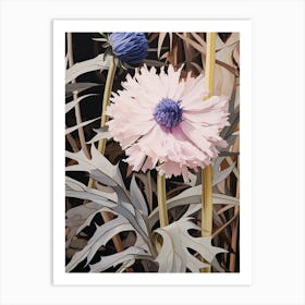 Flower Illustration Cornflower 1 Art Print