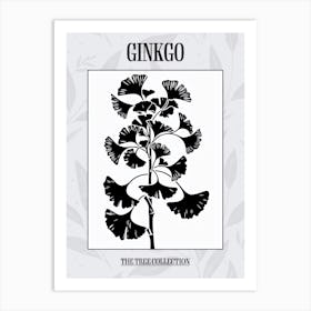 Ginkgo Tree Simple Geometric Nature Stencil 2 Poster Art Print