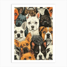 Perfectly Repeatable Artwork With Cute Dog Faces 36 Art Print