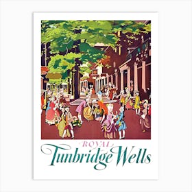 Royal Tunbridge Wells, England, Vintage Travel Poster Art Print