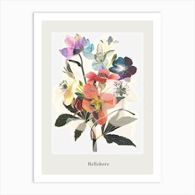 Hellebore 2 Collage Flower Bouquet Poster Art Print