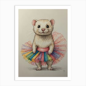 Ferret In Tutu 3 Art Print