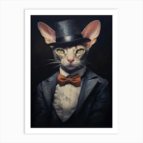 Gangster Cat Cornish Rex 2 Art Print