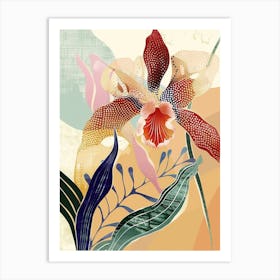 Colourful Flower Illustration Orchid 1 Art Print