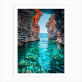 Cave In Crete, Greece Art Print