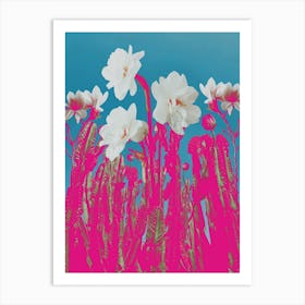 Popart Hot Pink Desert Collage Art Print