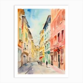 Trieste, Italy Watercolour Streets 3 Art Print