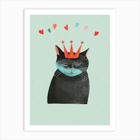 Cat With Crown Art Print