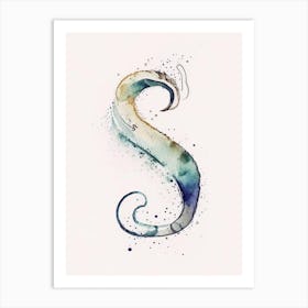 S  Letter, Alphabet Minimalist Watercolour Ii Art Print
