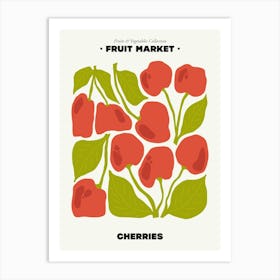 The Fruit Market Cherries Illustration Maximalist Art Print