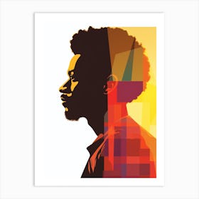 Afro Collage Red  Art Print
