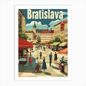 Aihrgdesign A 1970s Inspired Travel Poster For Bratislava Art Print