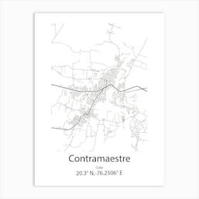 Contramaestre,Cuba Minimalist Map Art Print