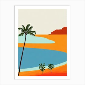 Cha Am Beach Thailand Midcentury Art Print