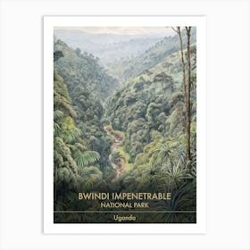 Bwindi Impenetrable National Park Uganda Watercolour 2 Art Print