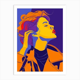 Woman In A Jacket Art Print