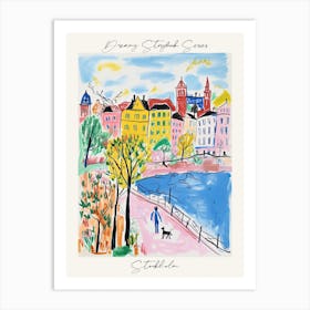 Poster Of Stockholm, Dreamy Storybook Illustration 3 Art Print