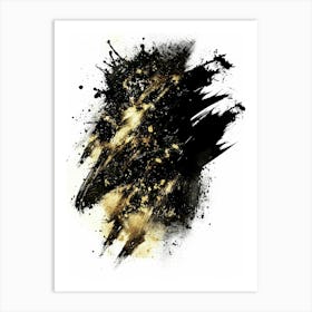 Abstract Black And Gold Painting 109 Art Print