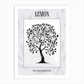 Lemon Tree Simple Geometric Nature Stencil 2 Poster Art Print