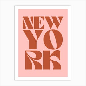 Pink And Burgundy New York Art Print