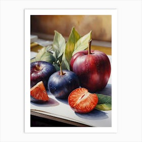 Plums And Apples Affiche