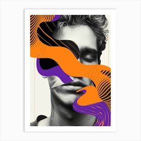 Faceless Male Orange and Purple 001 Art Print