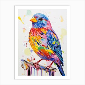 Colourful Bird Painting Finch 3 Art Print