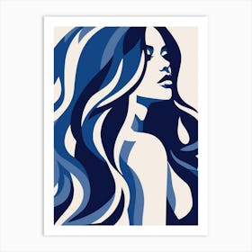 Blue Haired Woman 2 Art Print