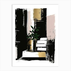 Gold And Black 106 Art Print