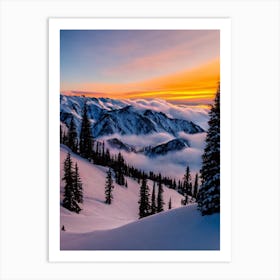 Snowbird, Usa Sunrise Skiing Poster Art Print