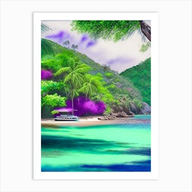 Providencia Island Colombia Soft Colours Tropical Destination Art Print
