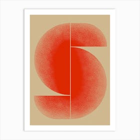 Geometric Composition In Red 02 Art Print