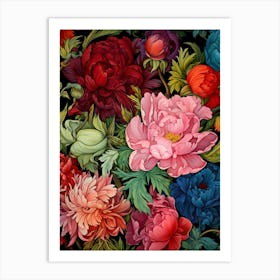 Peonies Wallpaper 1 Art Print