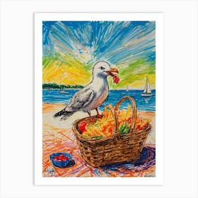 Seagull On The Beach 3 Art Print