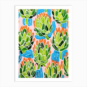 Artichokes Summer Illustration 1 Art Print