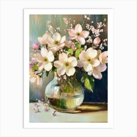 Oil Painting Still Life With Flowers Art Print