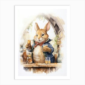 Bunny Kitchen Rabbit Prints Watercolour 2 Art Print