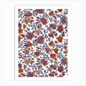 Petal Delight London Fabrics Floral Pattern 2 Art Print