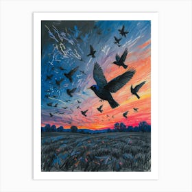 Birds In Flight 2 Art Print